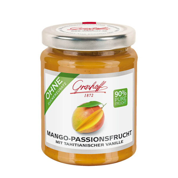 Grashoff Mango-Passionsfrucht mit Vanille (ohne Zuckerzusatz) 230g